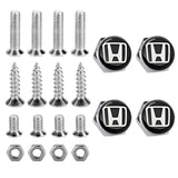 4pcs/set Honda Logo Stainless Steel Car License Plate Bolts