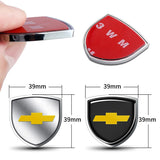 2pcs 39x39mm Chevrolet Shield Metal Car Window Sticker Emblem Badge Decal