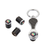 4pcs/set Alfa Romeo Logo Carbon Fiber Car Air Valve Stem Caps Auto Tyre Valve Covers with Wrench