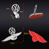 Volkswagen Angle Wings Metal Car Front Hood Bonnet Sticker Emblem Badge