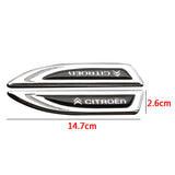 2pcs Citroen Metal Car Fender Side Stickers Badge Decals