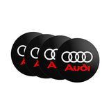 4pcs 56/60/65/75/90mm Audi Quattro Sline RS Car Wheel Center Hub Cap Sticker Decal