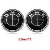 2PCS BMW Logo X1 X3 X5 X6 1 3 5 7 Series 82mm Car Front Hood Sticker 82mm Auto Trunk Emblem Rear Badge Decal