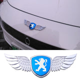 Peugeot Logo Metal Wings Car Front Hood Bonnet Center Sticker Emblem