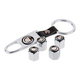 4pcs/set Cadillac Car Air Valve Stem Cap Auto Tyre Valve Covers with Keychain