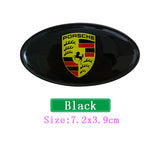 Porsche Elliptical Metal Car Window Sticker Emblem Badge Decal