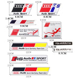 Audi Sline Quattro Aluminum Alloy Car Sticker Nameplate Emblem Badge Decal