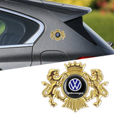 VW Double Lion Metal Car Rear Sticker Auto Window Emblem Badge Decal