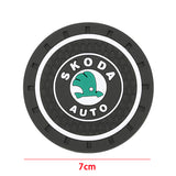 2pcs/set Skoda PVC Car Water Coaster Cup Mat