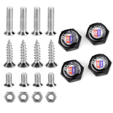 4pcs/set BMW M Power Alpina Logo Stainless Steel Car License Plate Bolts