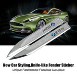 2pcs BMW M Power Logo Metal Car Side Fender Sticker Emblem Badge