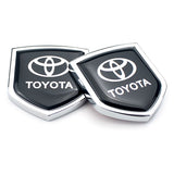 2PCS Toyota Metal Car Rear Sticker Shield Trunk Emblem Badge Decal