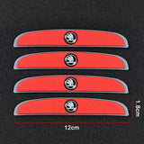 4pcs/set Skoda Car Door Mirror Side Anti Collision Sticker Bumper Strips