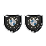 2pcs 39x39mm BMW Shield Metal Car Window Sticker Emblem Badge Decal