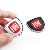 2pcs 39x39mm Fiat Shield Metal Car Window Sticker Emblem Badge Decal