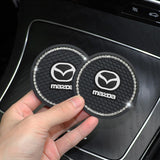 2PCS Mazda Diamond Car Water Coaster Cup Mat