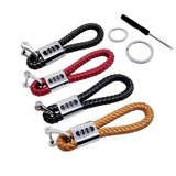 Audi Logo PU Leather Braided Rope Car Keychain