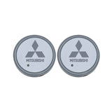 2pcs Mitsubishi Logo Car Water Coasters 7-color LED Light Cup Mat Holder