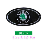 Skoda Elliptical Metal Car Window Sticker Emblem Badge Decal