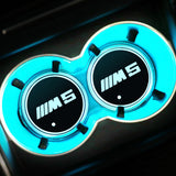 2pcs BMW M Power M3 M5 X1 X2 X3 X4 X5 X6 Logo Car Water Coasters 7-color LED Light Cup Mat Holder