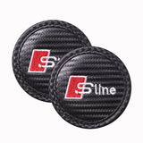 2pcs/set Audi Sline Logo PVC Waterproof Car Water Coaster