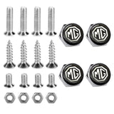 4pcs/set MG Logo Stainless Steel Car License Plate Bolts