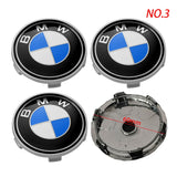 4PCS 56mm 60mm 68mm BMW Logo X1 X3 X5 X6 1 2 5 7 Series Car Center Wheel Cover Hub Decal Badge
