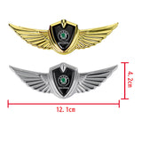 Skoda Logo 3D Metal Wing Car Emblem Sticker Badge Decal