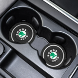 2pcs/set Skoda PVC Car Water Coaster Cup Mat