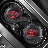 2pcs/set Toyota Allion Axio Premio Carbon Fiber Car Water Coaster Non-slip Mat