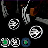 2pcs Skoda Wireless Car Welcome Door Laser Projection LED Light
