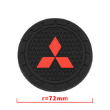 2pcs/set Mitsubishi Logo PVC Waterproof Car Water Coaster