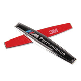 2pcs BMW M Performance Logo Metal Car Side Body Sticker Emblem Badge Decal
