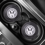 2pcs/set Volkswagen ABT GTI Rline Carbon Fiber Car Water Coaster Non-slip Mat