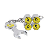 4pcs/set Renault Logo Car Air Valve Stem Cap Auto Tyre Valve Covers with Wrench