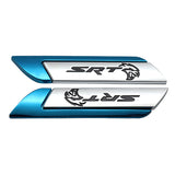 2pcs Dodge SRT Metal Car Side Fender Sticker Emblem Badge Decal