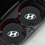 2pcs/set Hyundai Logo PVC Waterproof Car Water Coaster