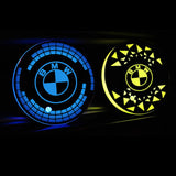 2pcs BMW M Power Logo Car Water Coasters 7-color LED Light Cup Mat Holder