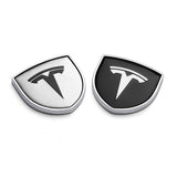 2pcs 39x39mm Tesla Shield Metal Car Window Sticker Emblem Badge Decal