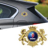 SAAB Double Lion Metal Car Rear Sticker Auto Window Emblem Badge Decal