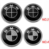 2PCS BMW Logo X1 X3 X5 X6 1 3 5 7 Series 82mm Car Front Hood Sticker 74mm Auto Trunk Emblem Rear Badge Decal