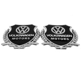 2PCS VW Metal Car Rear Sticker Shield Trunk Emblem Badge Decal