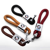 Buick Logo PU Leather Braided Rope Car Keychain