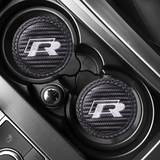 2pcs/set Volkswagen ABT GTI Rline Carbon Fiber Car Water Coaster Non-slip Mat