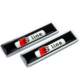 2pcs/set Audi Sline Logo Metal Car Side Sticker Auto Emblem Badge