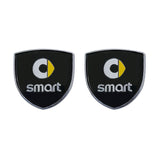 2pcs 39x39mm Mercedes Benz Smart Shield Metal Car Window Sticker Emblem Badge Decal