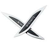 2pcs Lincoln Logo Metal Car Sider Fender Sticker Emblem Badge