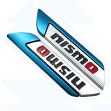 2pcs Nissan Nismo Logo Metal Car Side Sticker Emblem Badge Decal Auto Body Decoration