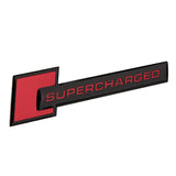 10.9x2.7cm Audi Supercharged Logo Aluminum Alloy Car Body Sticker Nameplate Rear Emblem Badge Decal