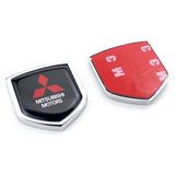2PCS Mitsubishi Ralliart Metal Car Rear Sticker Shield Trunk Emblem Badge Decal